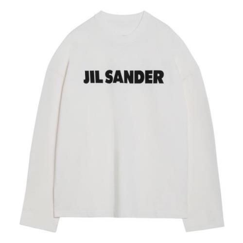 Lange mouw ronde hals T-shirt Jil Sander , White , Heren