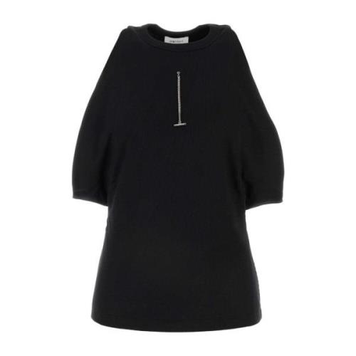 Stretch Katoen Zwarte Top Alexander McQueen , Black , Dames