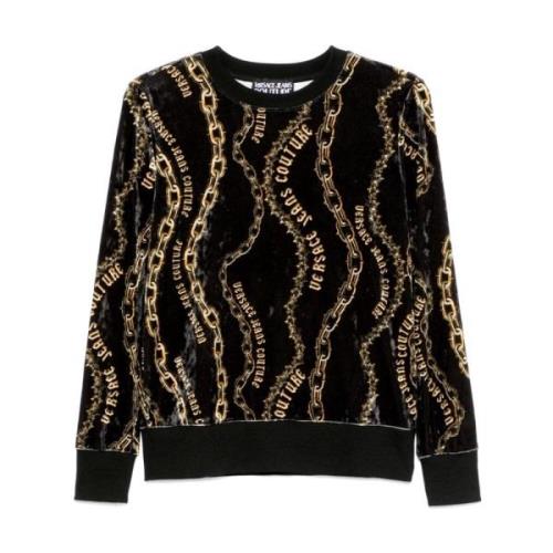 Zwarte Sweatshirt voor Vrouwen Aw24 Versace Jeans Couture , Multicolor...