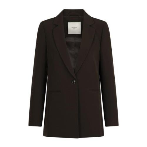 Klassieke Suit Blazer met Schoudervullingen Neo Noir , Brown , Dames