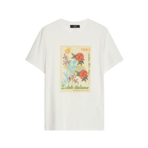 Katoenen Print T-shirt Max Mara Weekend , White , Dames