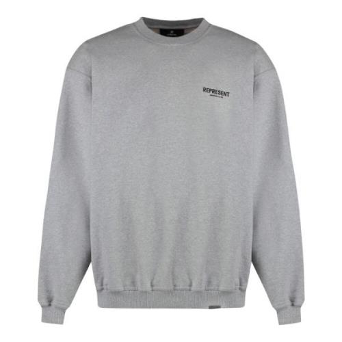 Maxi Print Katoenen Sweatshirt Represent , Gray , Heren