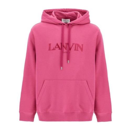 Hoodie met geborduurd logo Lanvin , Pink , Heren