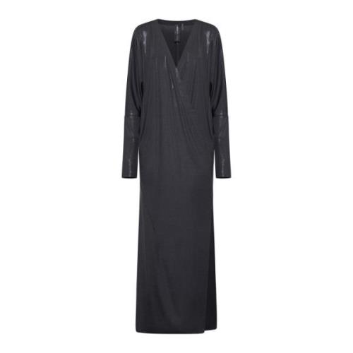 Elegante Omslagjurk met Zijsplit Norma Kamali , Black , Dames