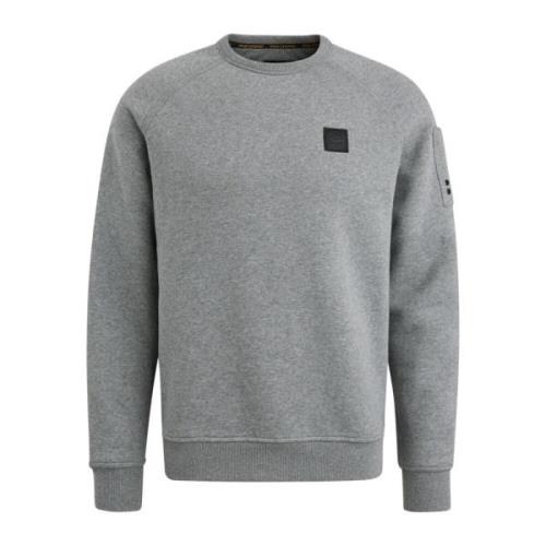 Zacht Fleece Crewneck Sweatshirt met Flight Pocket PME Legend , Gray ,...