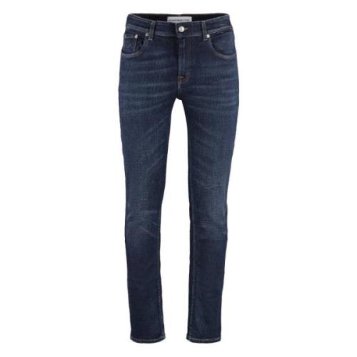 Slim Fit Jeans met Metalen Details Department Five , Blue , Heren