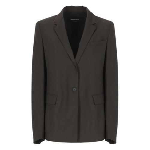 Bruine wollen blazer met piek revers Fabiana Filippi , Brown , Dames