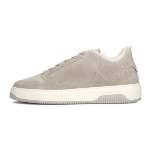 Taupe Suède Teddy Trim Sneakers Nubikk , Beige , Heren