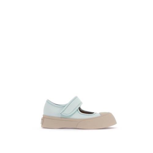 Chunky Sole Leren Mary Jane Sneakers Marni , Blue , Dames