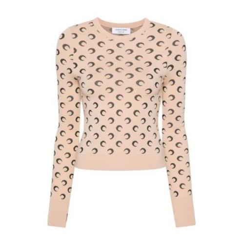 Beige Sweater voor Vrouwen Aw24 Marine Serre , Beige , Dames