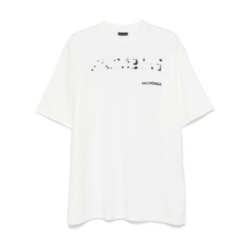 Off-White Zwart T-Shirt Balenciaga , White , Heren