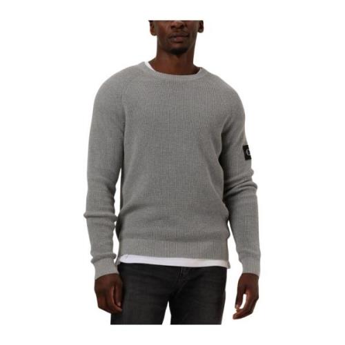 Casual Badge Easy Sweater Calvin Klein , Gray , Heren