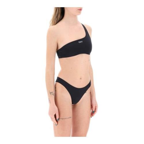 Geborduurde Logo Bikini Set Off White , Black , Dames