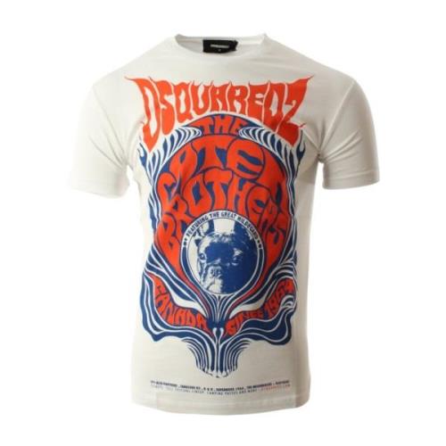 Cool Fit Wit Katoenen T-shirt Dsquared2 , Multicolor , Heren