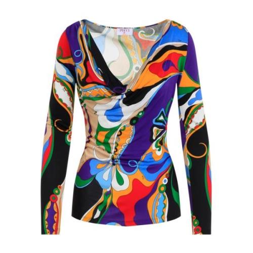 Rode Bloesemblouse Emilio Pucci , Multicolor , Dames