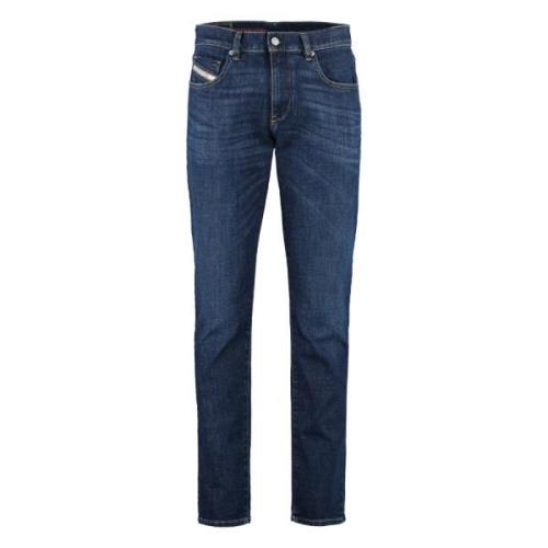 Slim Fit Jeans met Metalen Details Diesel , Blue , Heren