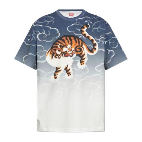 T-shirt met print Kenzo , Blue , Heren