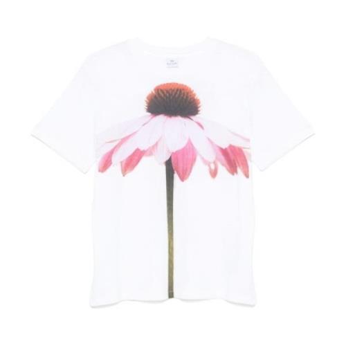 Bloemenprint Crew Neck T-shirts en Polos Paul Smith , White , Dames