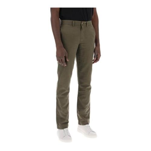 Slim Fit Linnen Katoen Broek Polo Ralph Lauren , Green , Heren