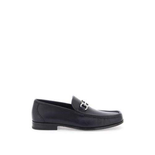 Gancini Leren Loafers Salvatore Ferragamo , Blue , Heren