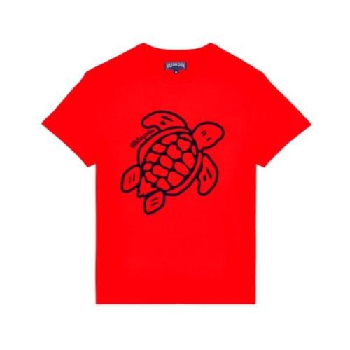 T-shirt gemaakt van biologisch katoen met geborduurde schildpad voor h...