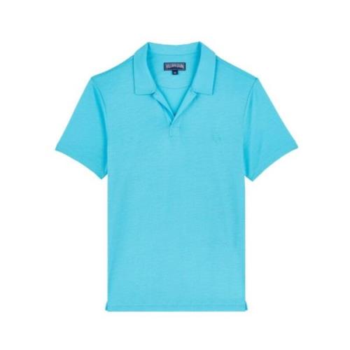 Effen poloshirt van Tencel voor heren Vilebrequin , Blue , Heren