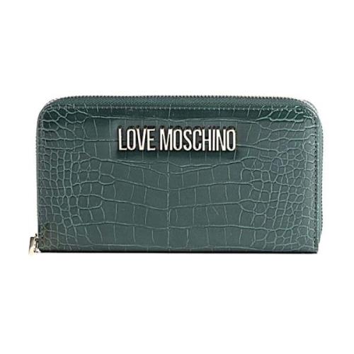 Stijlvolle Leren Tas Love Moschino , Green , Dames