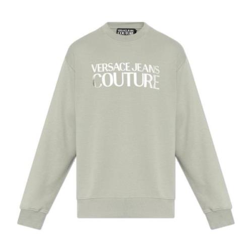 Sweatshirt met bedrukt logo Versace Jeans Couture , Gray , Heren