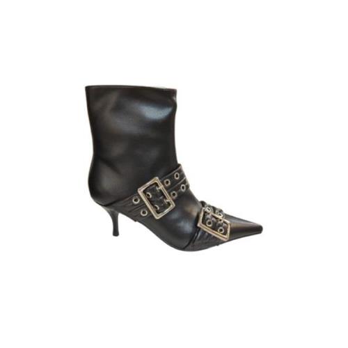 Zwarte Motorstijl Enkellaarzen Jeffrey Campbell , Black , Dames