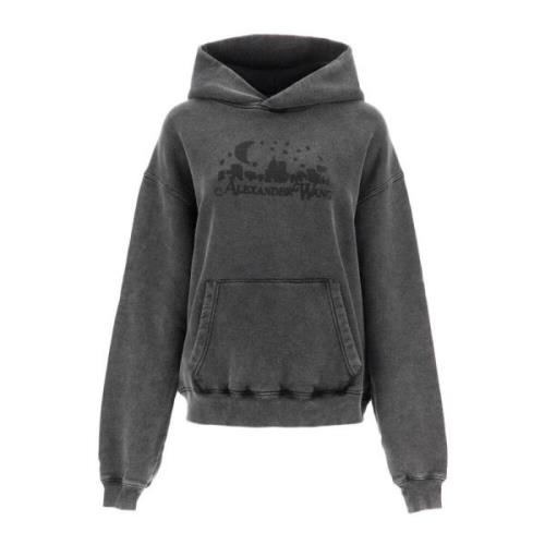 Vintage Skyline Effect Hoodie Alexander Wang , Gray , Dames