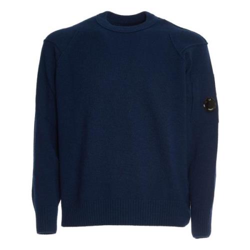 Blauwe Crew Neck Gebreid Aw24 C.p. Company , Blue , Heren