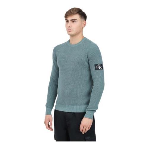 Groene Crew Neck Sweater Calvin Klein Jeans , Green , Heren