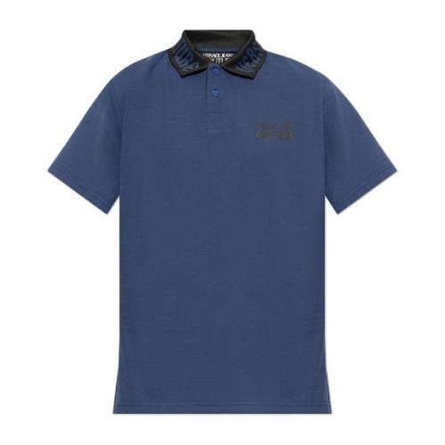 Polo met bedrukt logo Versace Jeans Couture , Blue , Heren