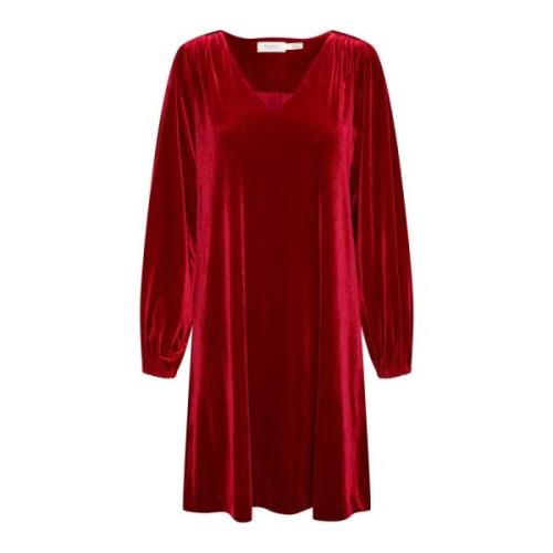 Rhythmic Red Jurk met V-hals Part Two , Red , Dames