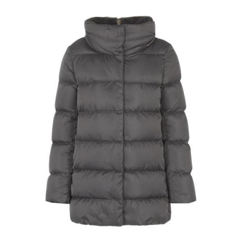 Grijze Faux Fur A-Lijn Jas Herno , Gray , Dames