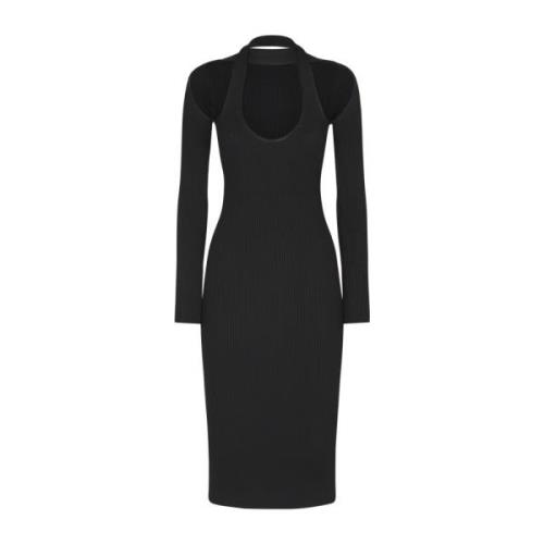 Zwarte Cut-Out Gebreide Jurk Coperni , Black , Dames