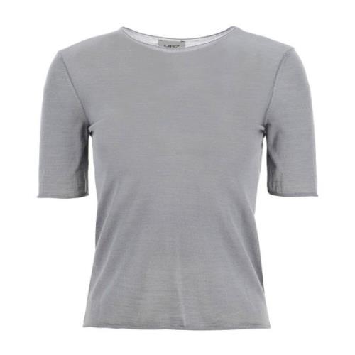 Lichtgewicht Gebreide Crew Neck Top MRZ , Gray , Dames