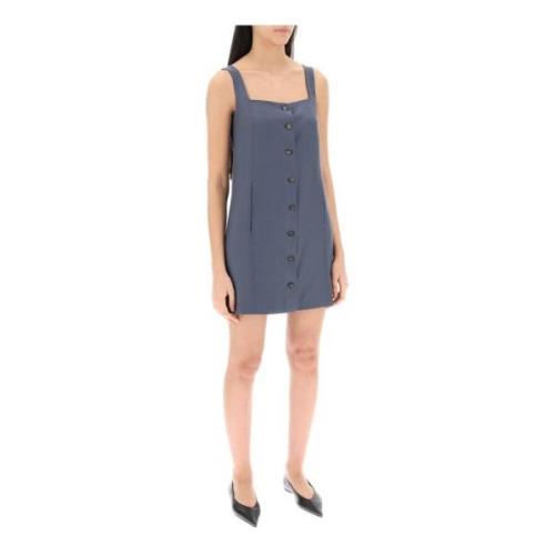 Geknoopte Pinafore Jurk met Vierkante Halslijn Loulou Studio , Gray , ...