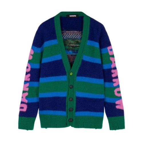 Groene Mohair Cardigan met Teddybeer Barrow , Multicolor , Heren