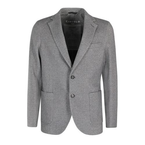 Gestructureerde Jersey Single-Breasted Blazer Circolo 1901 , Gray , He...