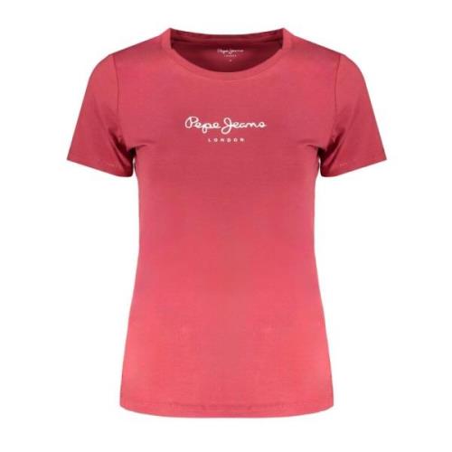 Rode Dames T-shirt met korte mouwen Pepe Jeans , Red , Dames