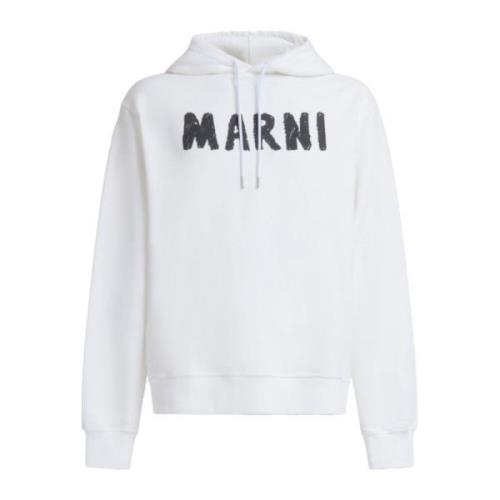 Witte Hoodie Casual Streetwear Mode Marni , White , Heren