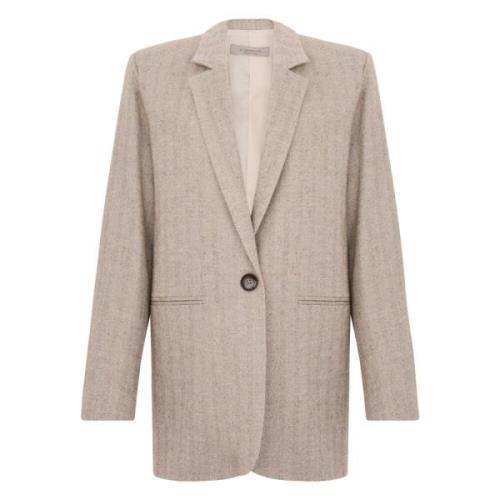 Grijze Verticale Streep Blazer Vrouwen D.Exterior , Gray , Dames