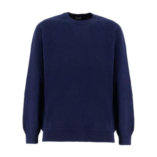 Kasjmier Ribtrui Sweatshirt Klassieke Pasvorm Drumohr , Blue , Heren