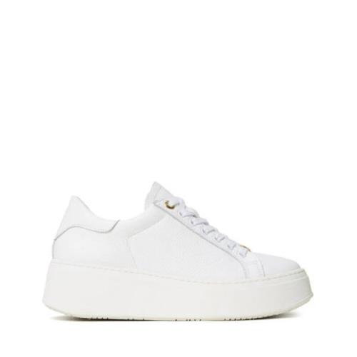 Witte Leren Sneakers Twinset , White , Dames