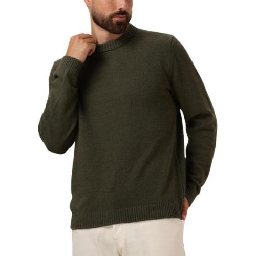 Groene Gebreide Crew Neck Trui Selected Homme , Green , Heren