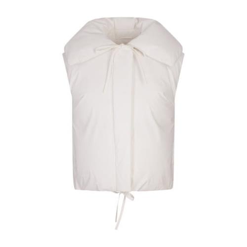 Witte Gewatteerde Gilet met Brede Kraag Jil Sander , White , Dames