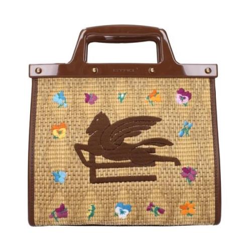 Stijlvolle Leren Tas voor Vrouwen Etro , Brown , Dames