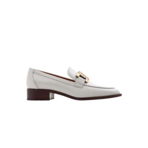 Klassieke Leren Loafer Schoen Tod's , White , Dames