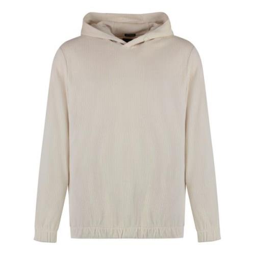 Fluwelen Hoodie met Geribbelde Details Hugo Boss , Beige , Heren